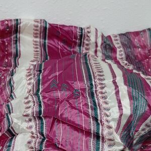 Pink and White Patterned Silk Shawl